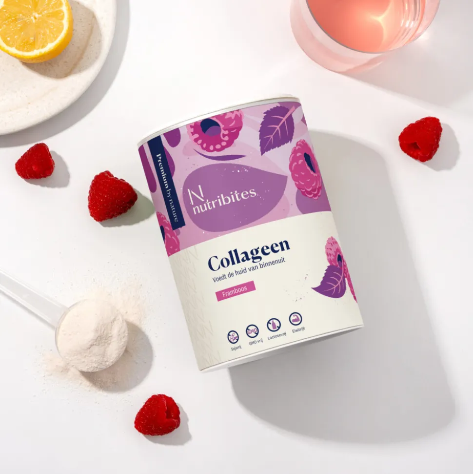 2x Nutribites Collageen Framboos Poeder 360 gr
