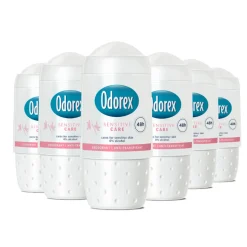 6x Odorex Deodorant Roller Sensitive Care 50 ml