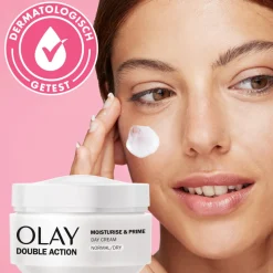 4x Olay Double Action Hydraterende Dagcrème en Primer 50 ml