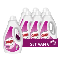 6x OMO Vloeibaar Wasmiddel Kleur 19 Wasbeurten 950 ml