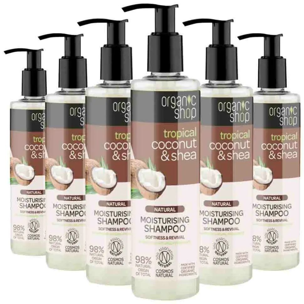 6x Organic Shop Coconut & Shea Shampoo 280 ml