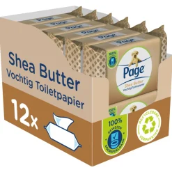 12x Page Vochtig Toiletpapier Shea Butter 38 stuks
