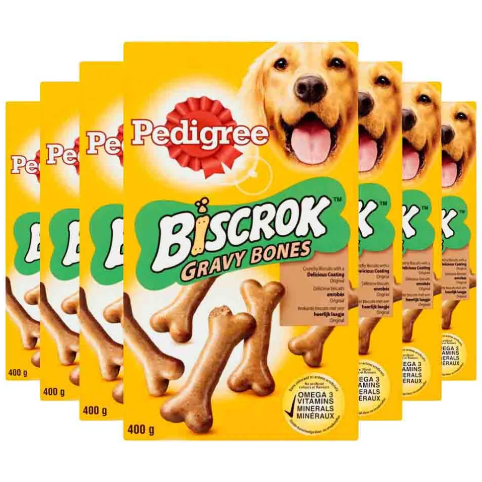 7x Pedigree Biscrok Gravy Bones Hondensnack 400 gr