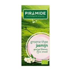 3x Piramide Biologische Groene Theezakjes Jasmijn 20 stuks
