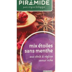 3x Piramide Biologische Theezakjes Sterrenmix Zonder Munt 20 stuks