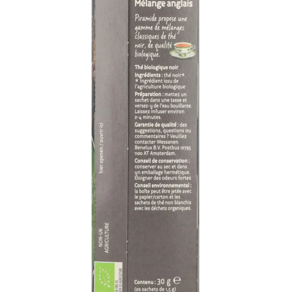 3x Piramide Biologische Theezakjes Engelse Melange 20 stuks