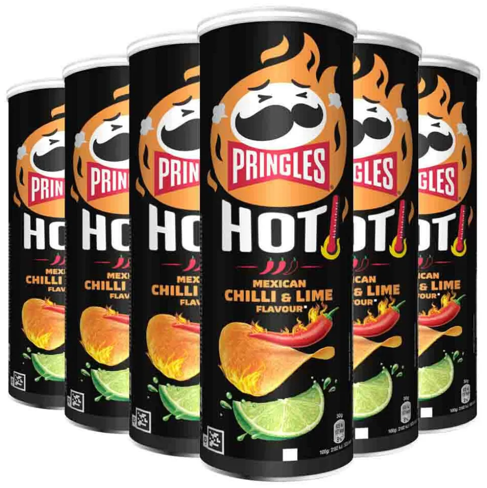 6x Pringles HOT Mexican Chilli & Lime 160 gr