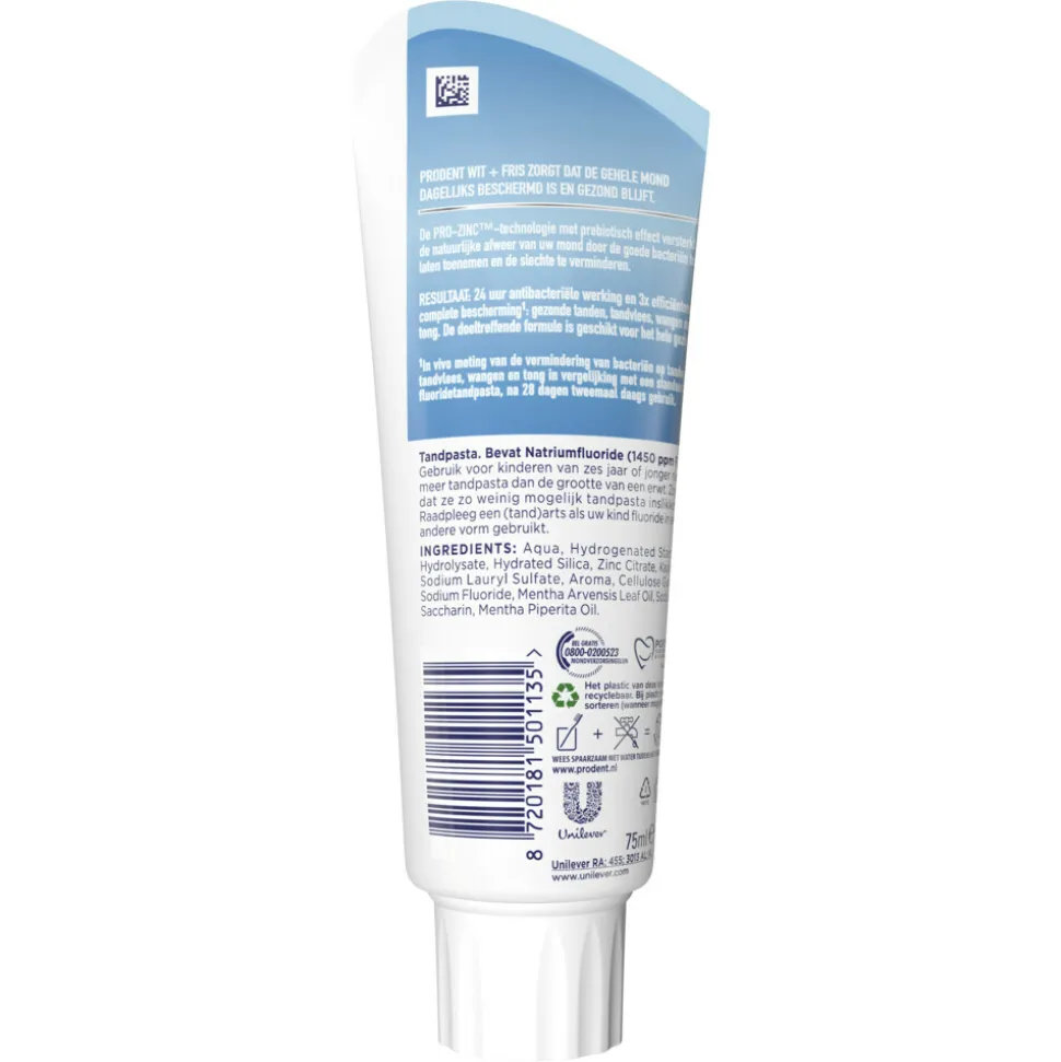 12x Prodent Tandpasta Wit + Fris 75 ml