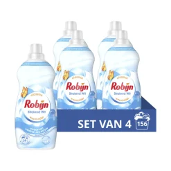 4x Robijn Klein & Krachtig Wasmiddel Stralend Wit 39 Wasbeurten 1,19 liter