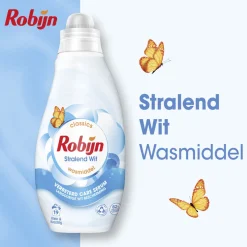 8x Robijn Klein & Krachtig Wasmiddel Stralend Wit 19 Wasbeurten 665 ml