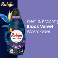 8x Robijn Klein & Krachtig Wasmiddel Black Velvet 22 Wasbeurten 665 ml