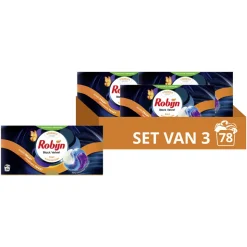 3x Robijn Wascapsules 3-in1 Black Velvet 26 stuks