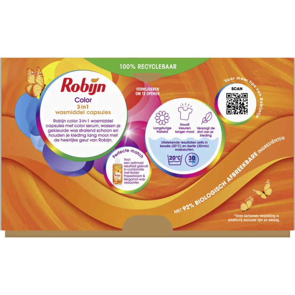 4x Robijn Wascapsules 3-in-1 Color 15 stuks