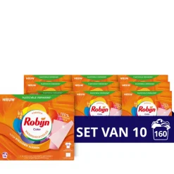 10x Robijn Wasmiddeldoekjes Color 16 stuks