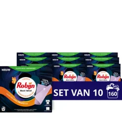 10x Robijn Wasmiddeldoekjes Black Velvet 16 stuks