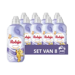 8x Robijn Wasverzachter Puur & Zacht 55 Wasbeurten 1100 ml