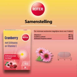 2x Roter Cranberry Vitamine C en Echinacea 30 tabletten