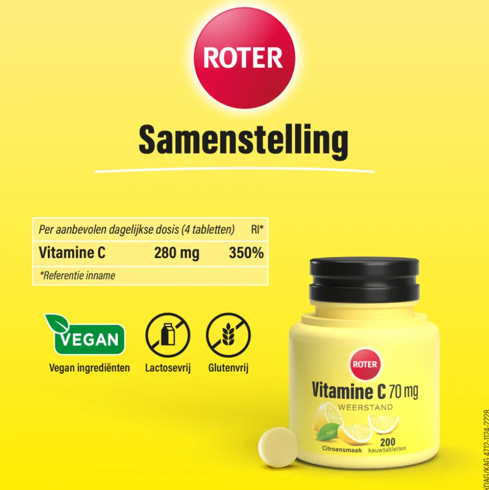 2x Roter Vitamine C 70 mg Citroen 200 kauwtabletten