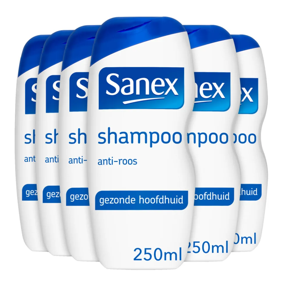 6x Sanex Shampoo Anti-Roos 250 ml