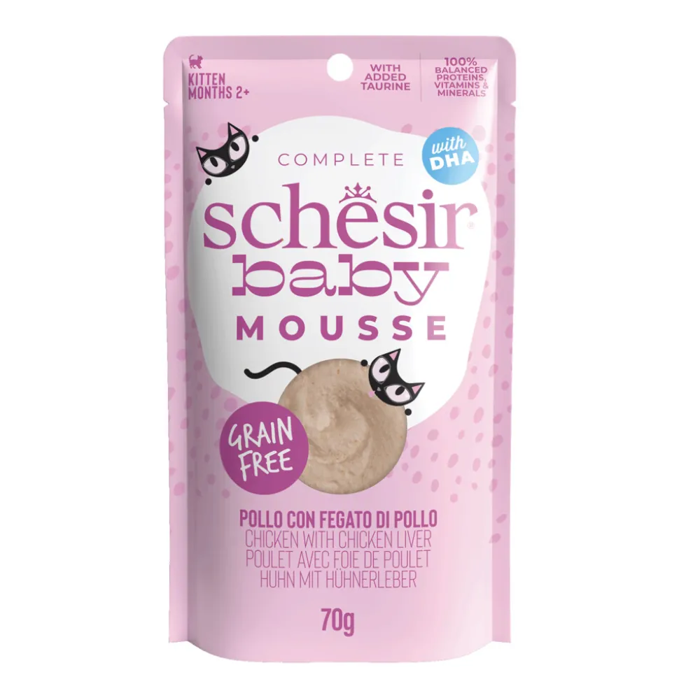 12x Schesir Baby Kitten Mousse Kip 70 gr