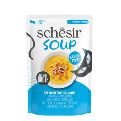 12x Schesir Complementary in Soep Kattenvoer Nat Tonijn & Inktvis 40 gr