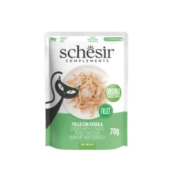 12x Schesir Complementary Kattenvoer Kip & Zeebaars in Gelei 70 gr