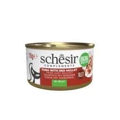 12x Schesir Complementary Kattenvoer Tonijn & Rode Mul in Gelei 70 gr