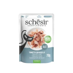 12x Schesir Complementary Kattenvoer Tonijn & Heek in Gelei 70 gr