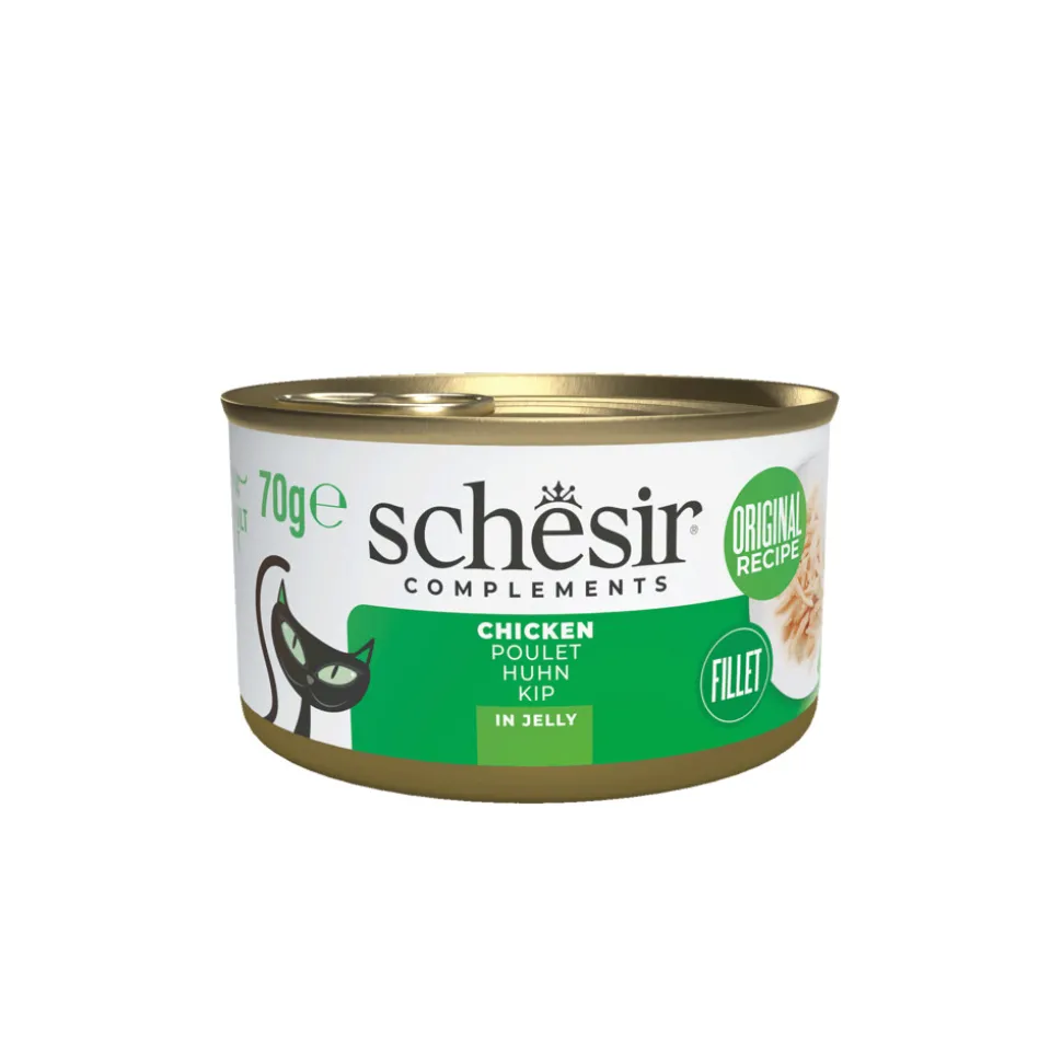 12x Schesir Complementary Kattenvoer Kip in Gelei 70 gr