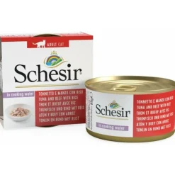12x Schesir Complete & Balanced Kattenvoer Tonijn en Rundvlees in Boullion 85 gr
