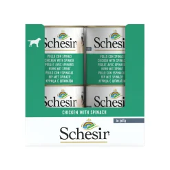 16x Schesir Hondenvoer Kip Spinazie in Gelei 285 gr