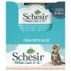 14x Schesir Kattenvoer Kitten 3-12 Tonijn - Aloe in Gelei 85 gr