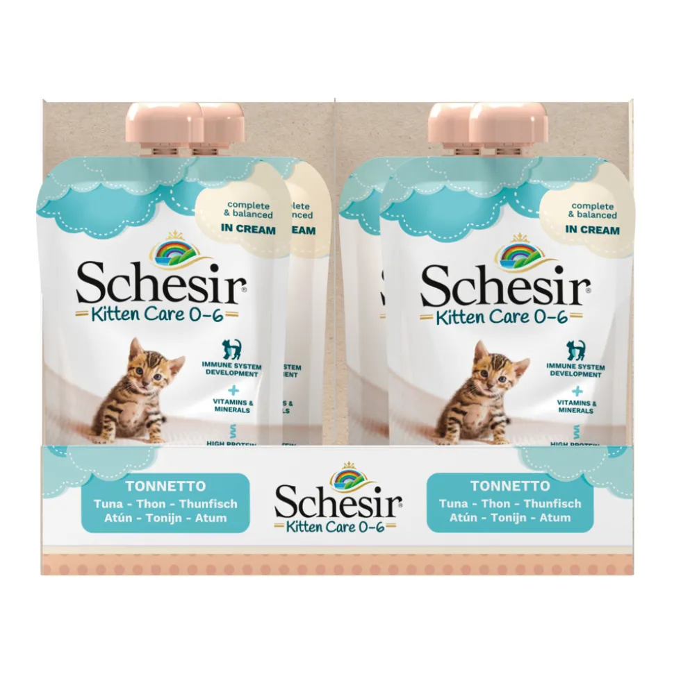 20x Schesir Kattenvoer Kitten 0-7 Tonijn in Cream 150 gr
