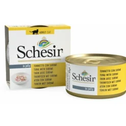 12x Schesir Kattenvoer Tonijn en Surimi in Gelei 85 gr