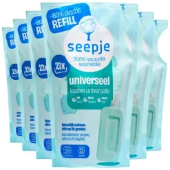 6x Seepje Vloeibaar Wasmiddel Universeel Navulling Sprankelende Jasmijn 23 Wasbeurten 1 liter