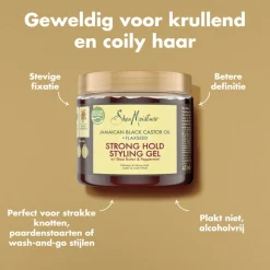 6x Shea Moisture Strong Hold Styling Gel Jamaican Black Castor Oil + Flaxseed 431 ml