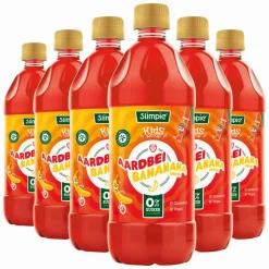 6x Slimpie Siroop Kids Aardbei Bananana 580 ml