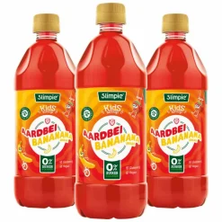 3x Slimpie Siroop Kids Aardbei Bananana 580 ml