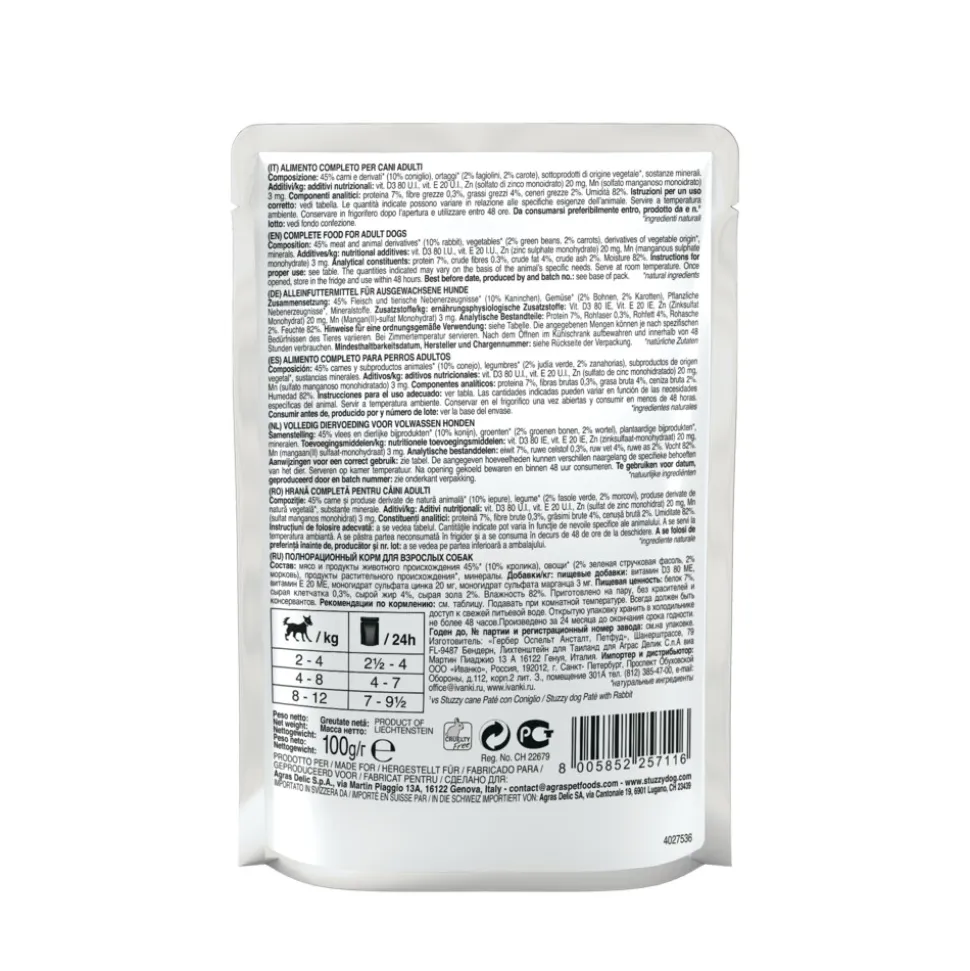 24x Stuzzy Hond Shreds Konijn - Groente 100 gr