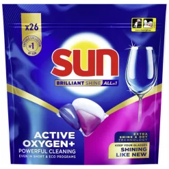 5x Sun Brilliant Shine All-in 1 Vaatwascapsules 26 stuks