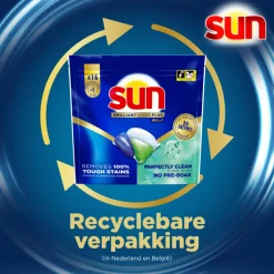 8x Sun Brilliant Shine+ All-in 1 Vaatwascapsules 16 stuks