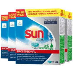 4x Sun Professional Vaatwastabletten All in 1 Pro Formula 102 stuks
