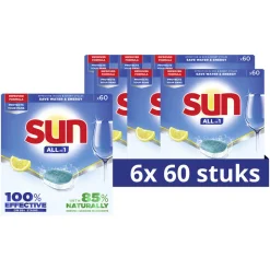 6x Sun Vaatwastabletten Citroen 60 stuks