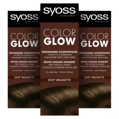 3x Syoss Color Glow Kleuropfrisser Deep Brunette 100 ml