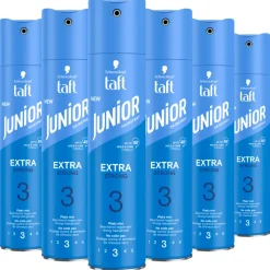 6x Taft Junior Hairspray Extra Strong 250 ml
