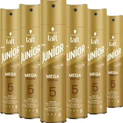 6x Taft Junior Hairspray Mega Strong 250 ml