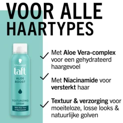6x Taft Texturizing Spray Aloe Boost 150 ml