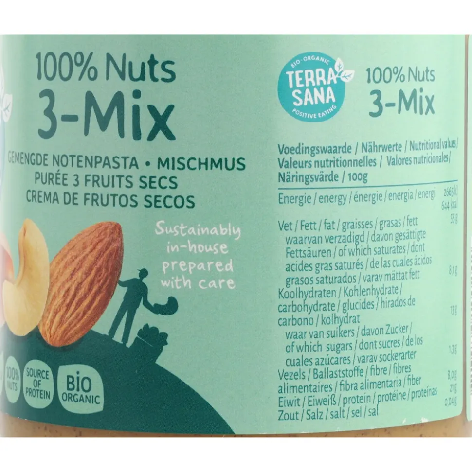 3x Terrasana Notenpasta 3 Mix 500 gr