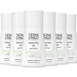 6x Therme Anti-Transpirant Extra Dry Zen White Lotus Spray 75 ml