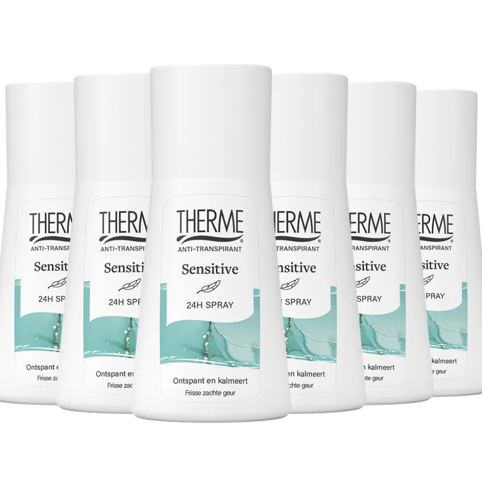 6x Therme Anti-Transpirant Sensitive Spray 75 ml